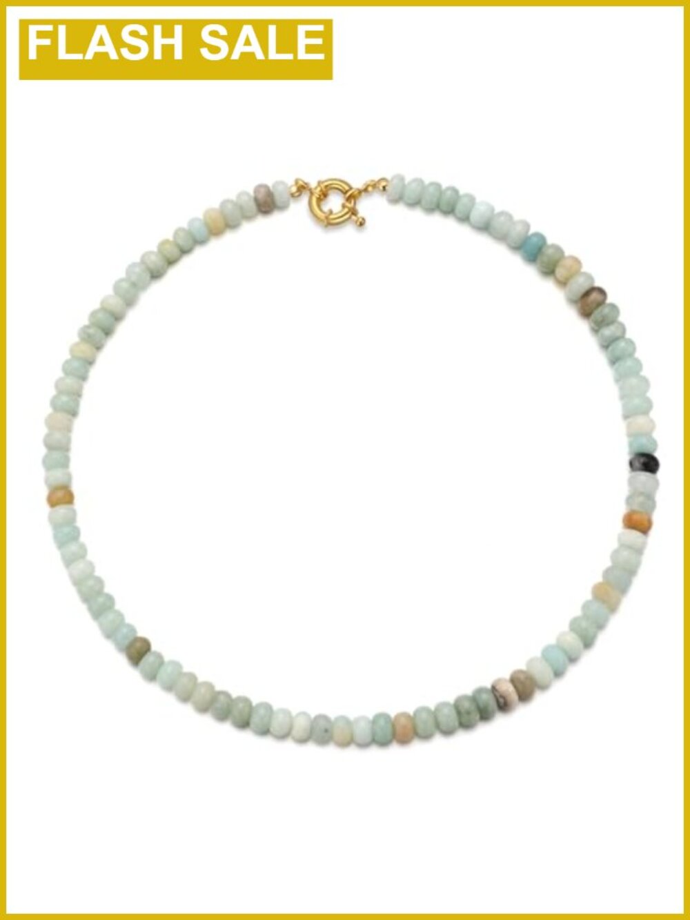 Handmade Natural Gemstone Beaded Choker Necklace 14K Gold-Plated Copper